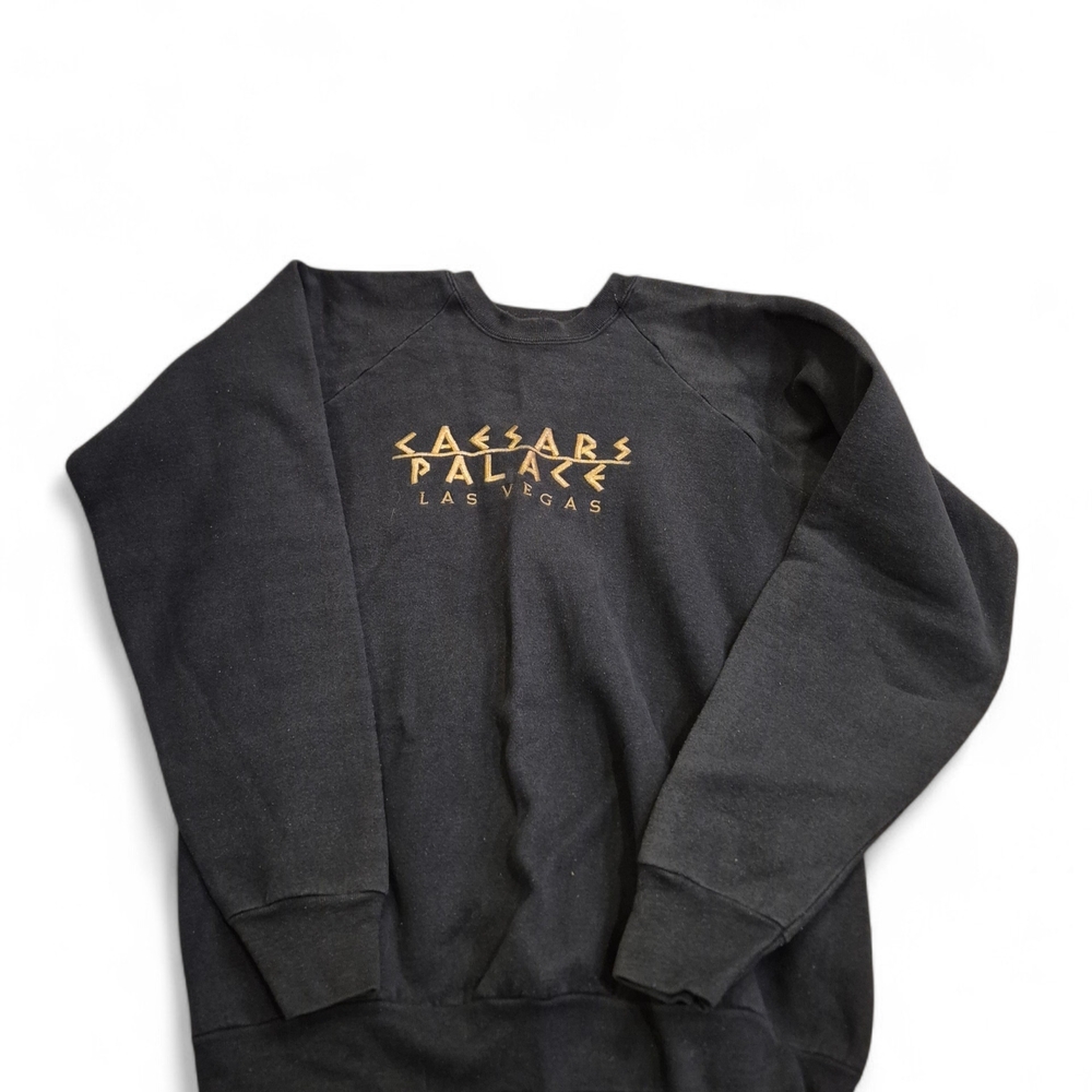 Vintage Caesars Palace Black Crewneck Sweater for Men